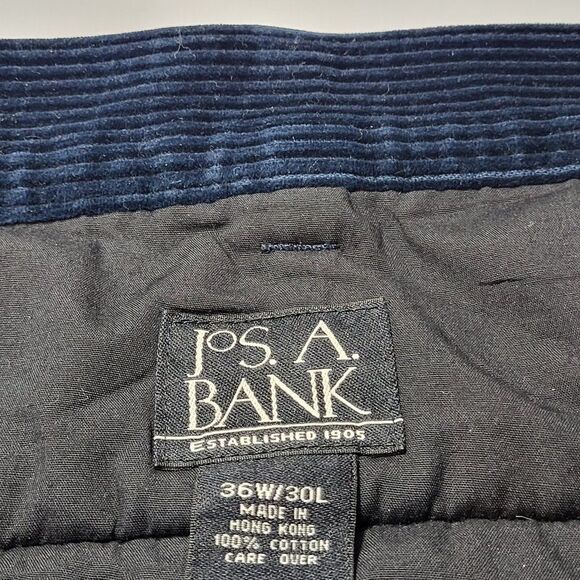 J A Banks VTG Corduroy Pleated Front Navy Blue Size W36/L30 Pants - Picture 3 of 9